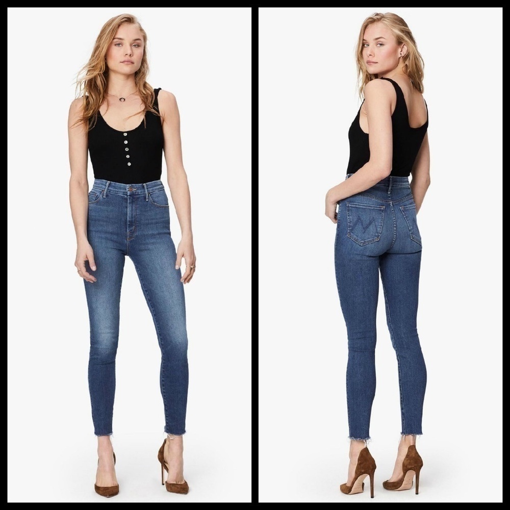 💕MOTHER💕 Looker High Waisted Ankle Fray Skinny 32 NWT